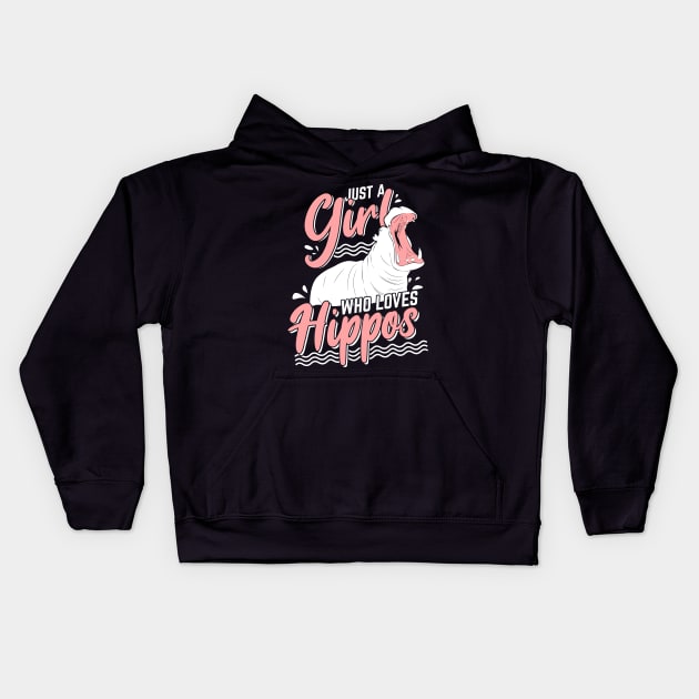 Just A Girl Who Loves Hippos Kids Hoodie by Dolde08